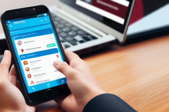 Person using a smartphone with a mobile marketing app