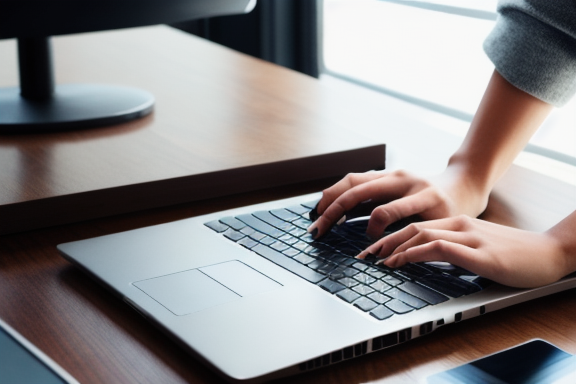 Person working on a laptop
