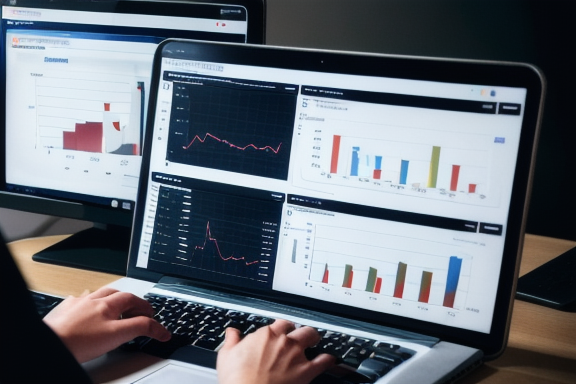 Person analyzing data on a computer screen