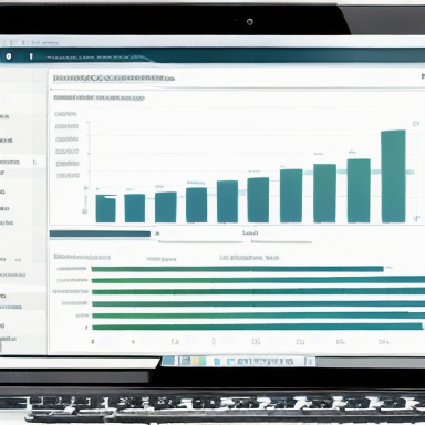 Person analyzing marketing metrics on a laptop