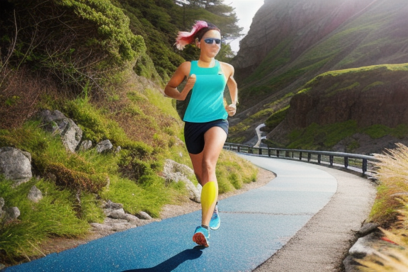 Runner on a coastal path