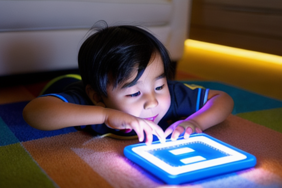 Child playing with high-tech toy