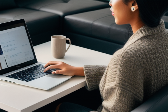 Person browsing furniture options on a laptop