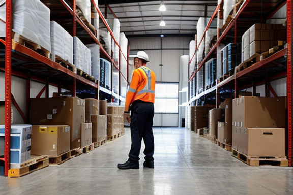 Warehouse manager overseeing logistics operations