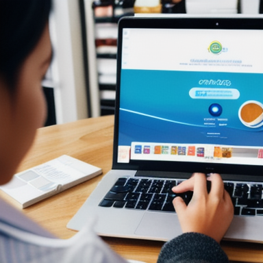 Person browsing an online store on a laptop