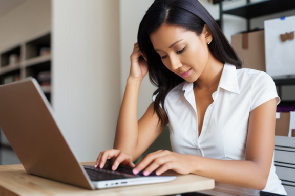 Mulher fazendo compras online