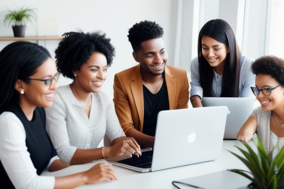 Group of people collaborating on a social e-commerce project