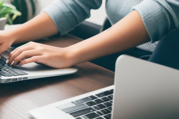 Person creating content for an e-commerce website