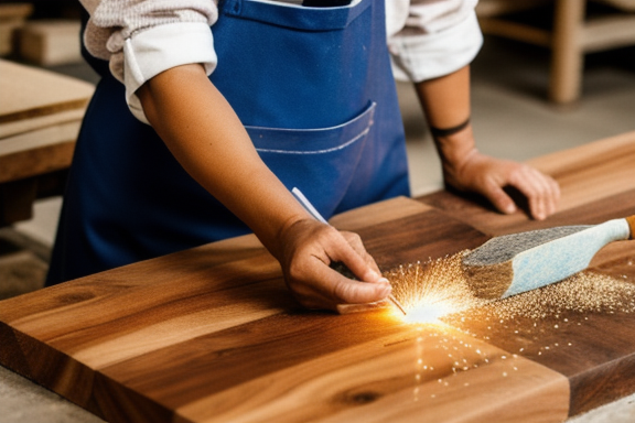 Artisan working on a handmade product