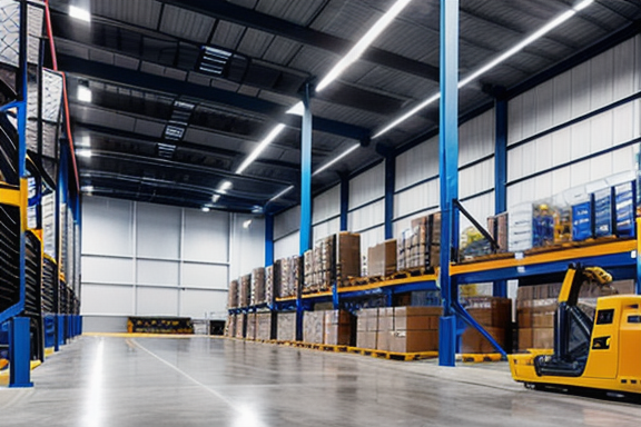 Robotic arm in a warehouse