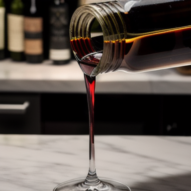 Bottle of fine wine being poured into a glass