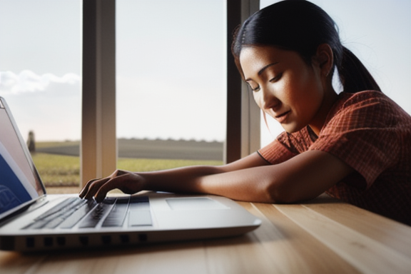 Person working on a rural e-commerce website