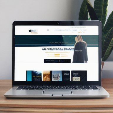 E-commerce website on a laptop screen